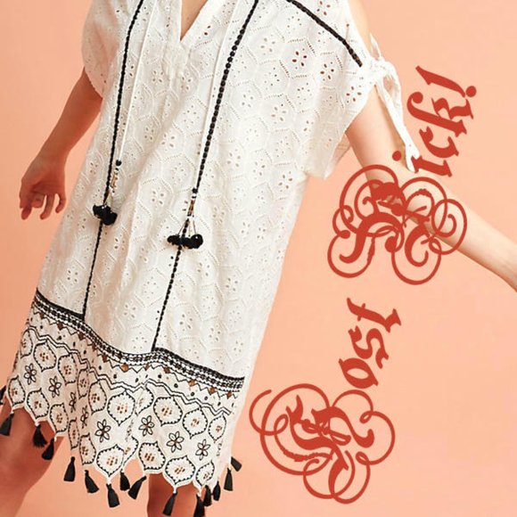 Hemant & Nandita NEW Eyelet Tassel Dress Tunic NWOT 🎉HP🎉 - Picture 1 of 10